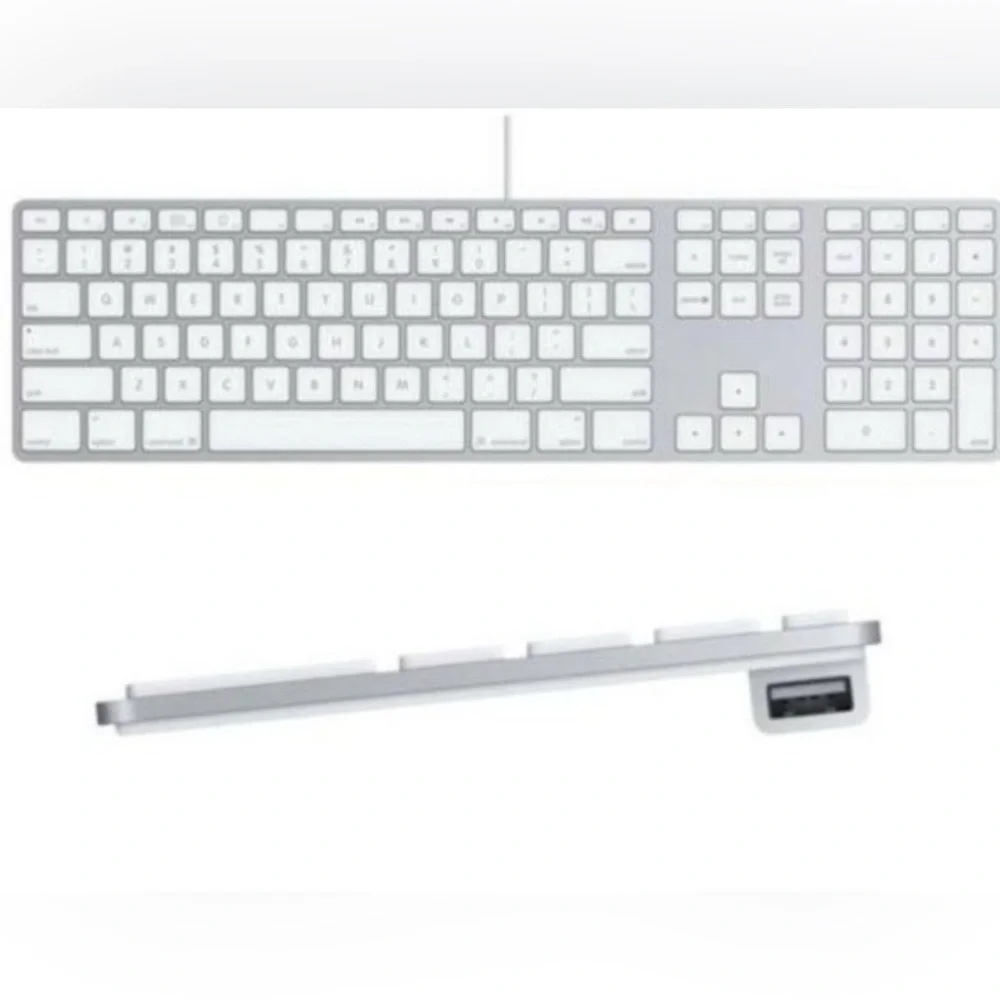 Apple Wired Keyboard with Numeric Keypad - Silver and White